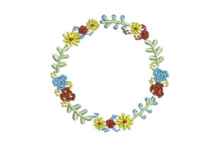 Cute Flower Wreath: A Seasonal Embroidery Staple