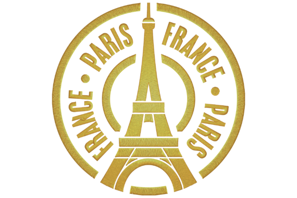 Eiffel Tower Stamp Embroidery Design