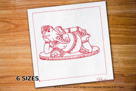 Ganesh Idol Indian Culture Redwork