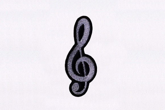 Notation Symbol: A Clean, Modern Music Embroidery Design