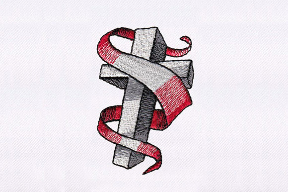Ribbon Swirling Cross Design