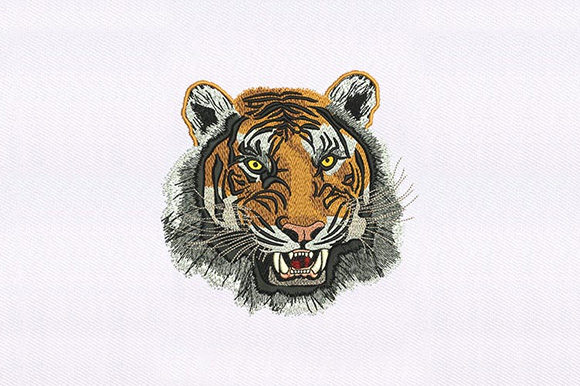 Wild Tiger Face: A Bold, Handmade-Feeling Embroidery Design